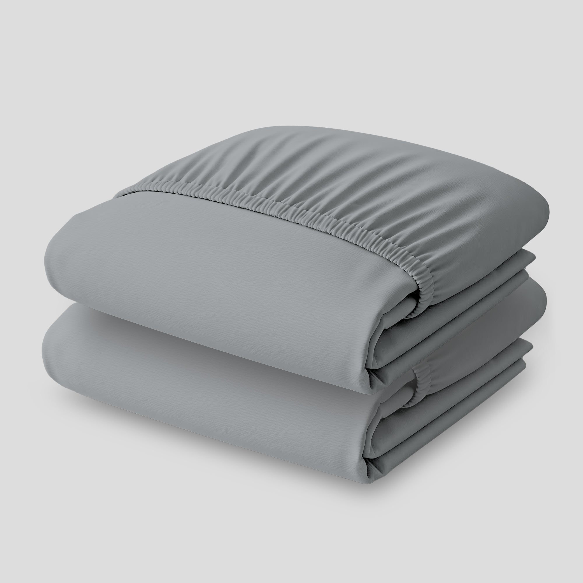 Light Gray Airo Crisp Fitted Sheet Pair with Mobile Pocket