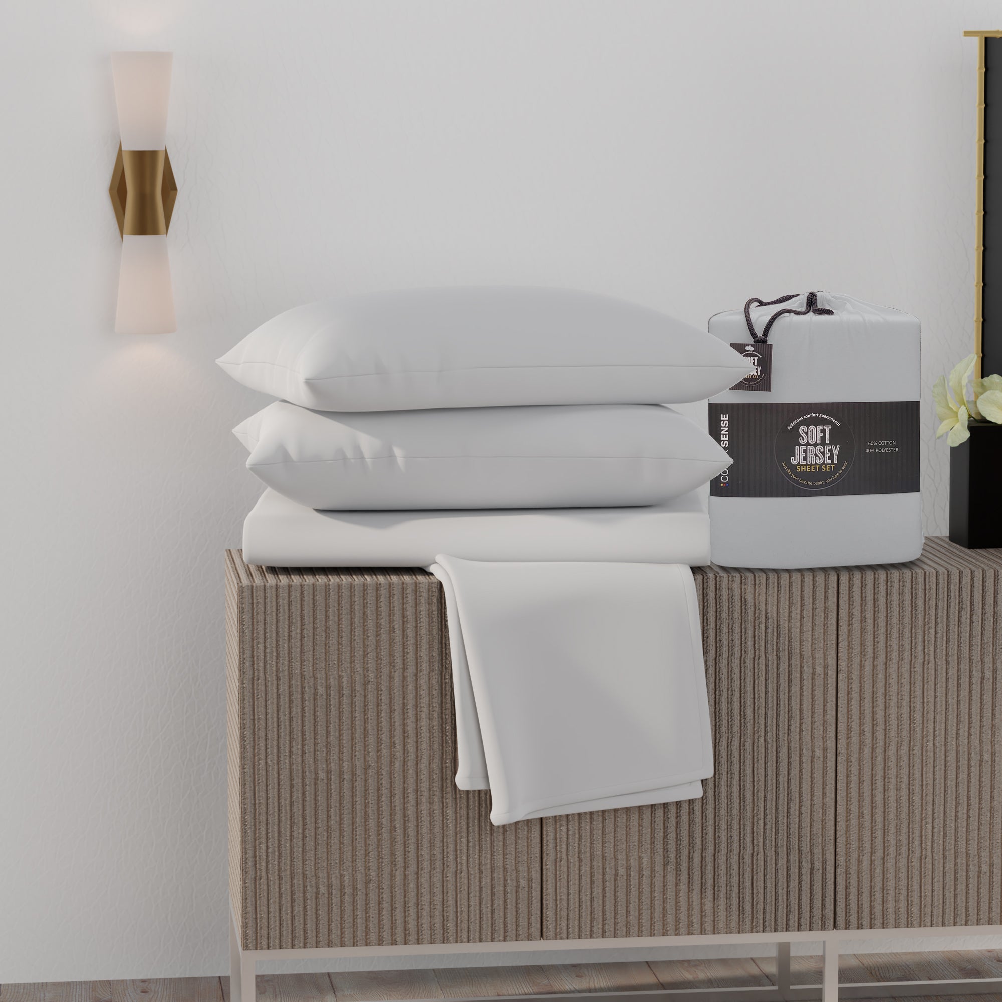 Light Gray Relaxed Jersey Sheet Set