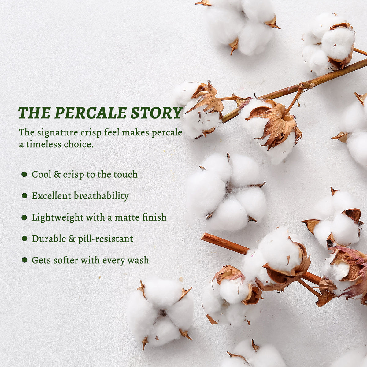 Premium Organic Cotton Percale Sheets