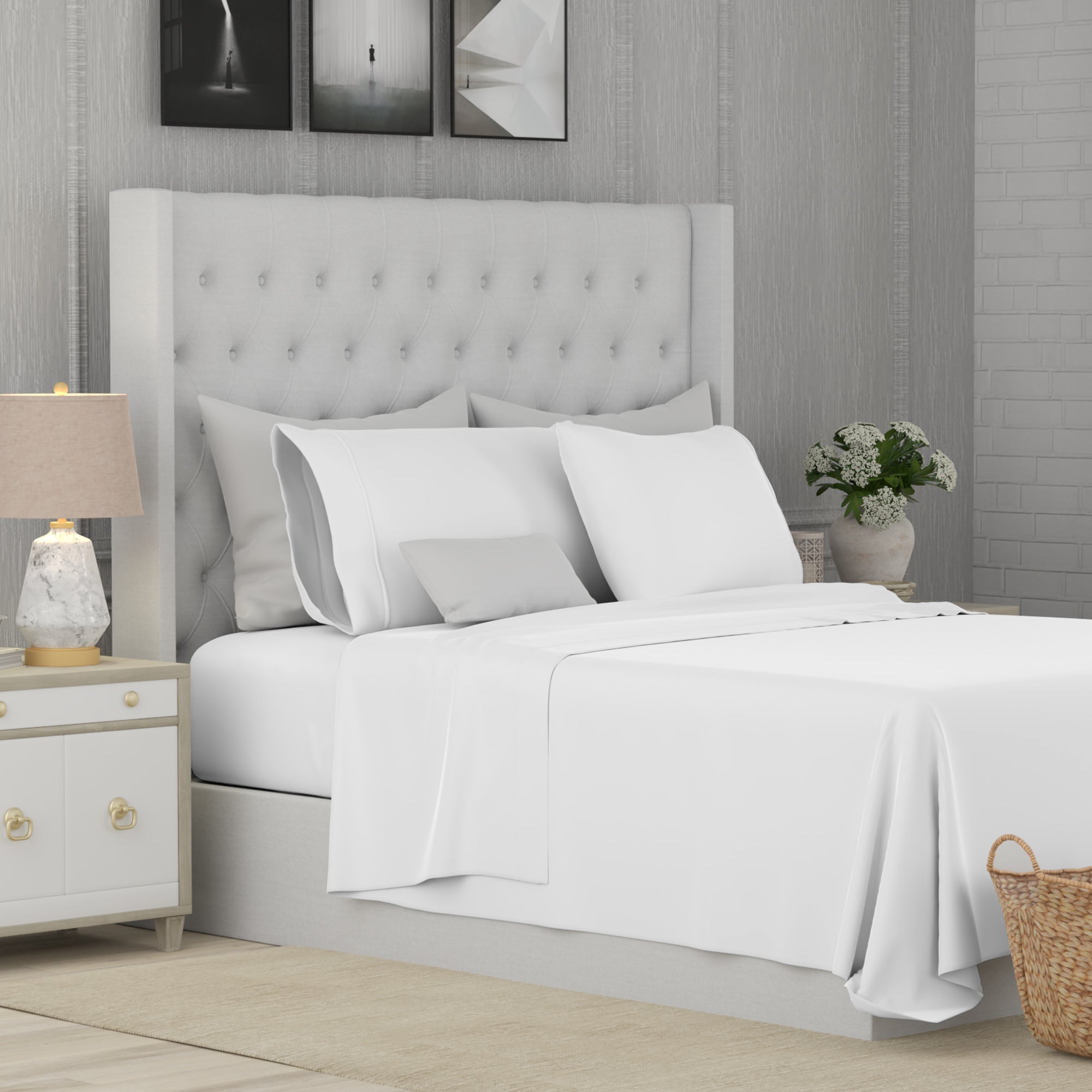 White Relaxed Jersey Sheet Set