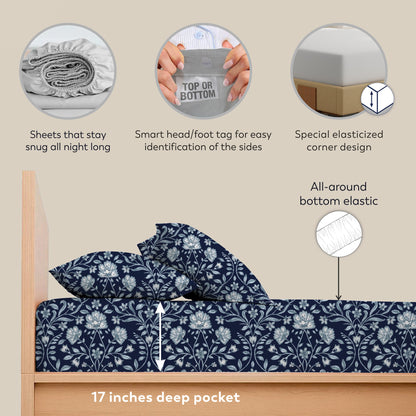Adorn Floral Airo Crisp Sheet Set