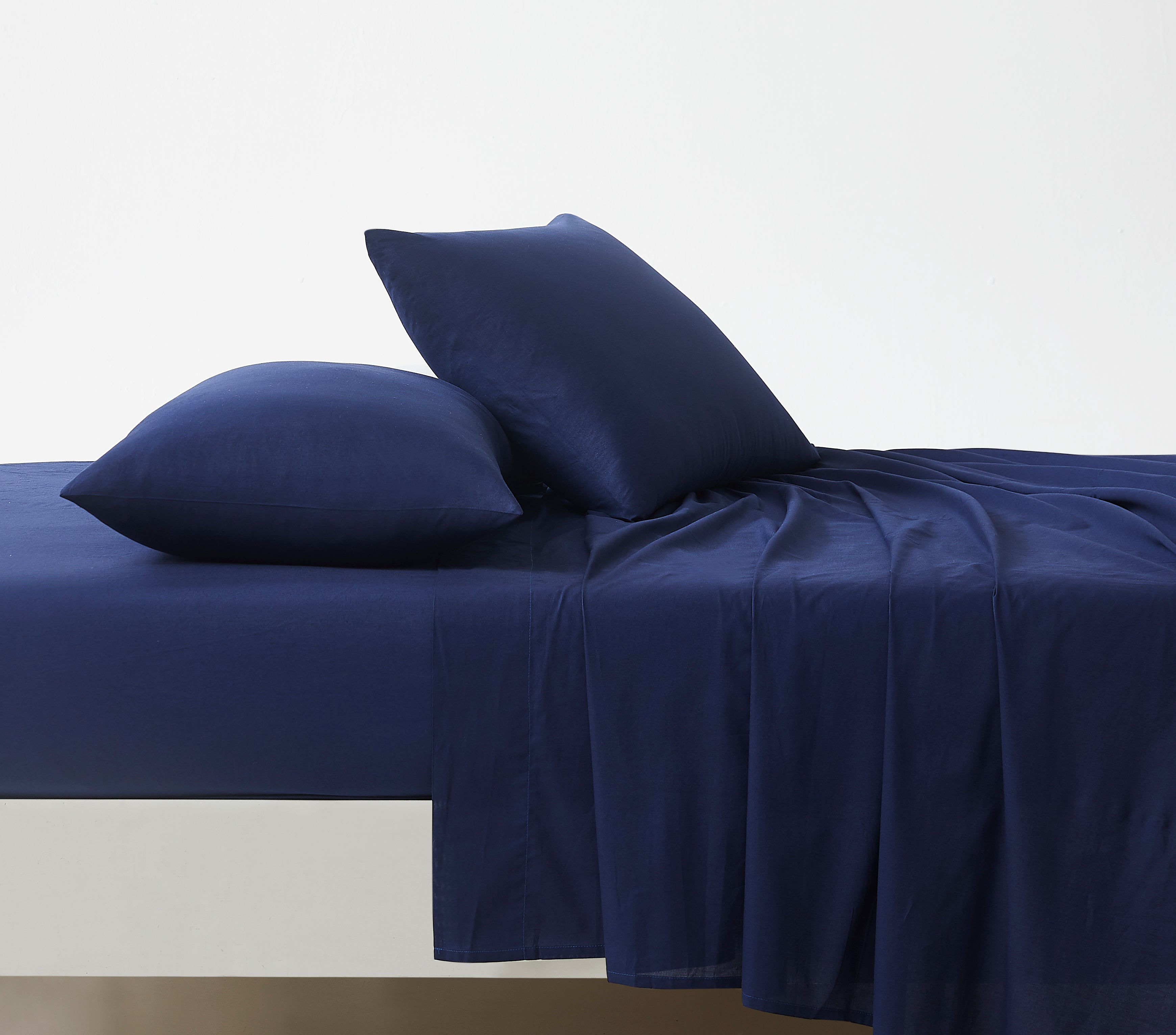 Navy Airo Crisp Fitted Sheet