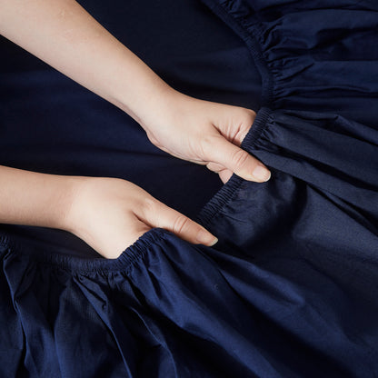Navy Airo Crisp Fitted Sheet