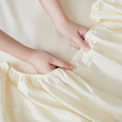 Ivory Airo Crisp Fitted Sheet