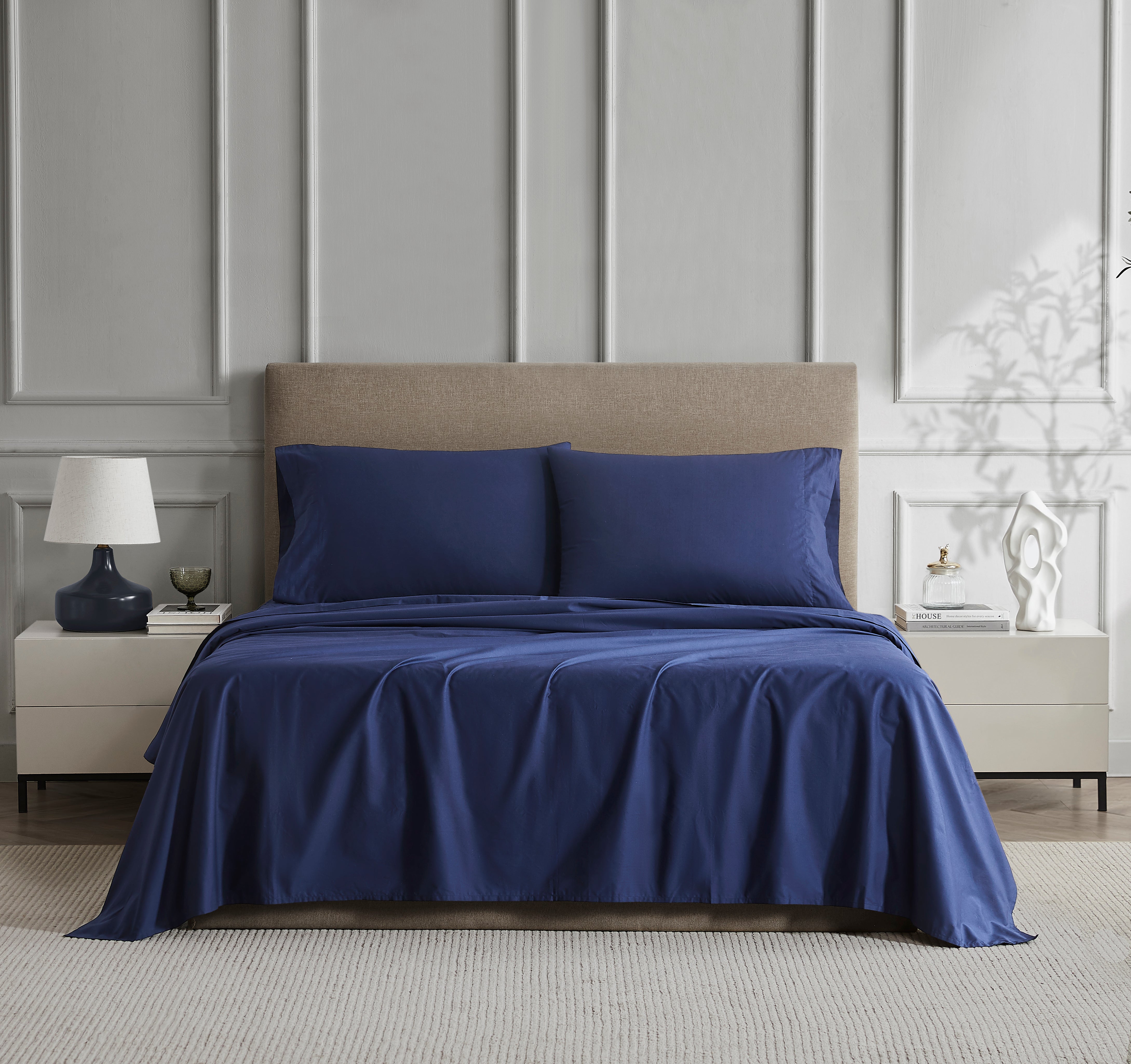 Navy Airo Crisp Sheet Set