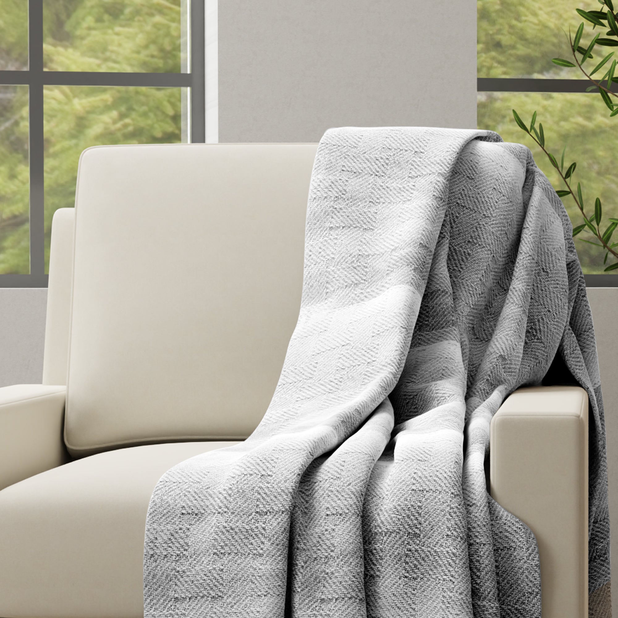 White Plush Waffle Blanket