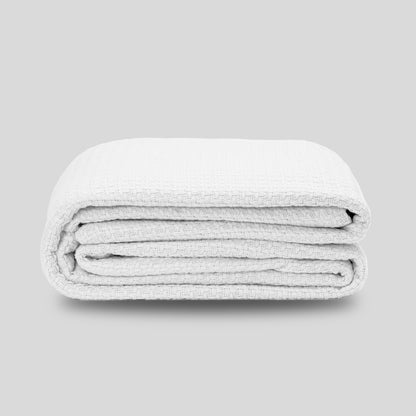 White Plush Waffle Blanket
