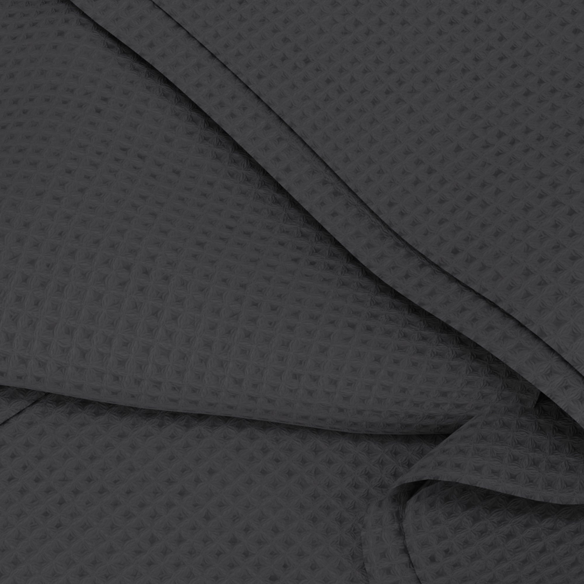 Classic Cotton Basket Blanket - Dark Gray