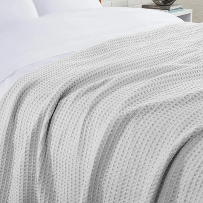 White Plush Waffle Blanket