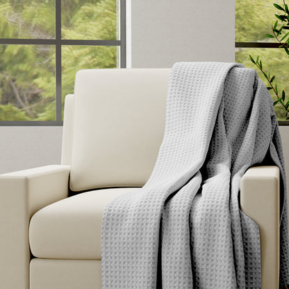 White Plush Waffle Blanket