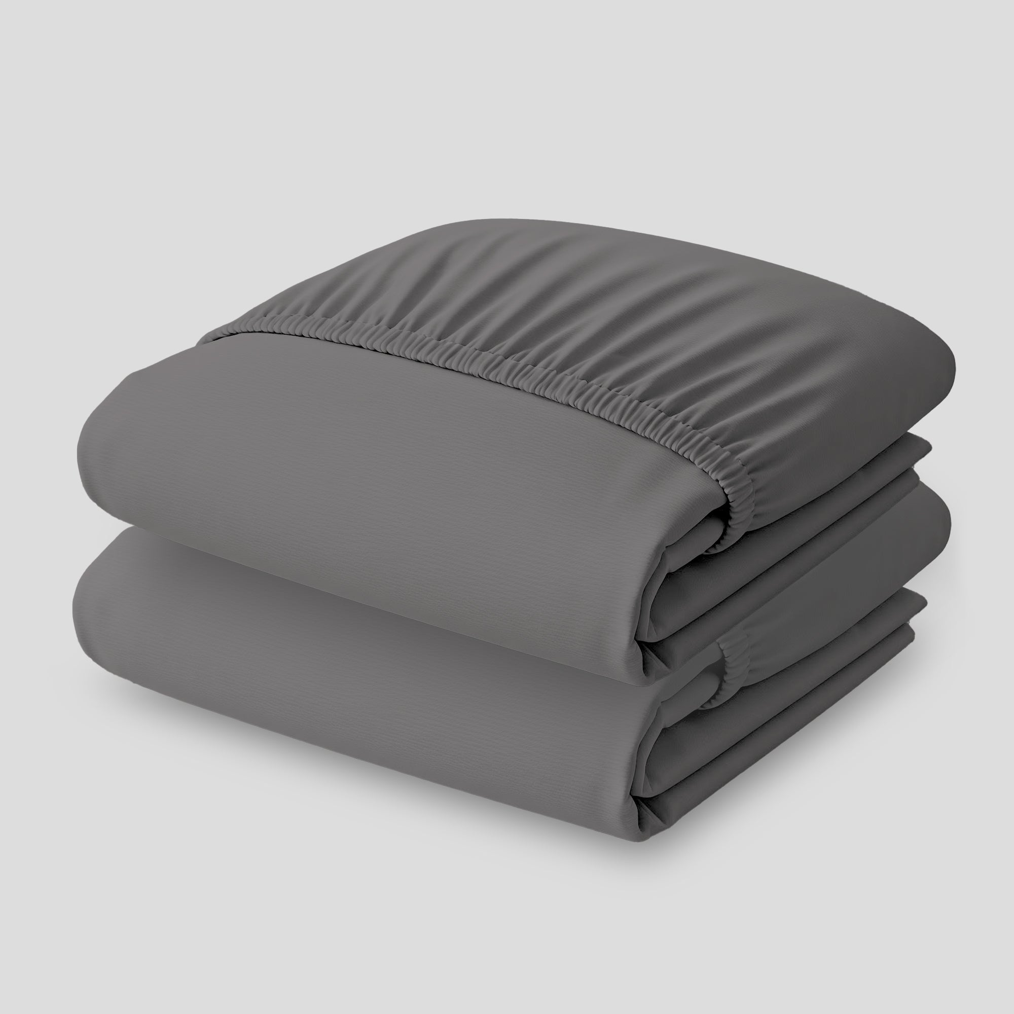 Dark Gray Airo Crisp Fitted Sheet Pair with Mobile Pocket