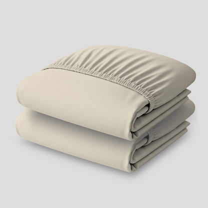 Ivory Airo Crisp Fitted Sheet Pair with Mobile Pocket