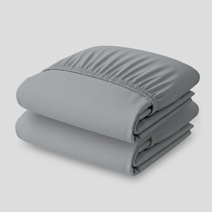 Light Gray Airo Crisp Fitted Sheet Pair with Mobile Pocket