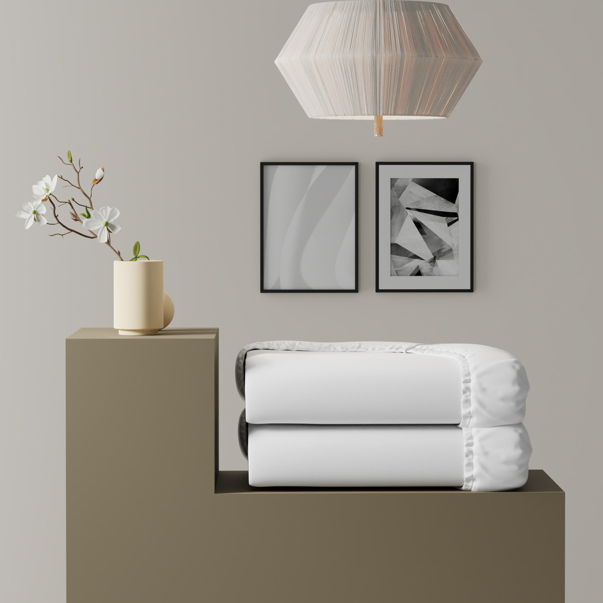 White Airo Crisp Fitted Sheet Pair with Mobile Pocket