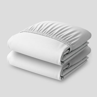 White Airo Crisp Fitted Sheet Pair with Mobile Pocket