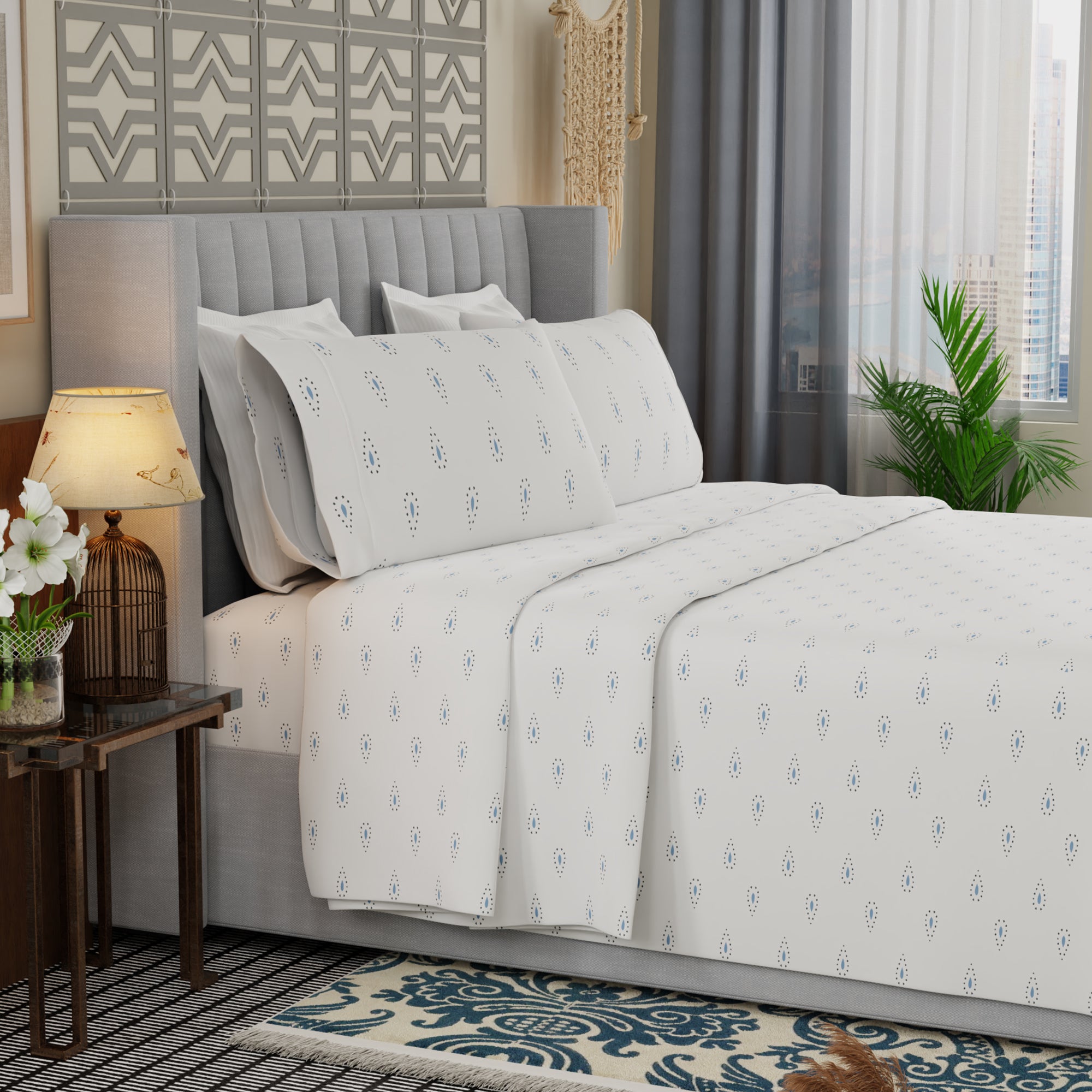 Dotted Tear Drop Lush Soft Sheet Set