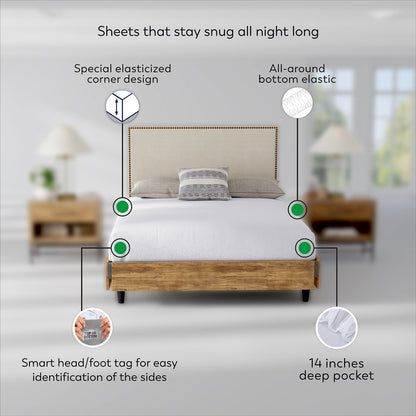 Ivory Airo Crisp Fitted Sheet