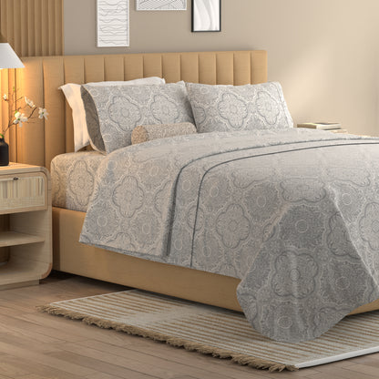 Textured Medallion Gray Airo Crisp Sheet Set