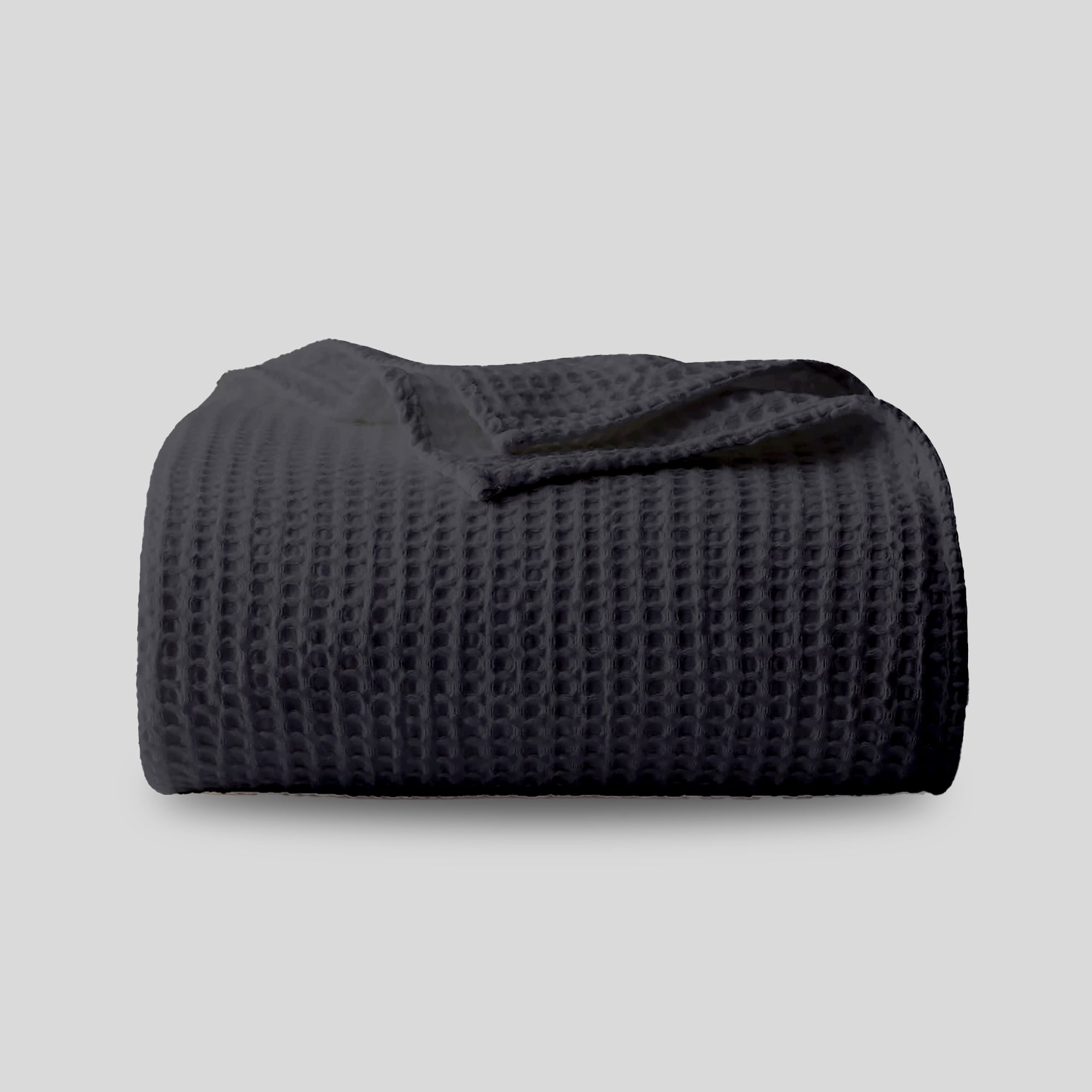 Classic Cotton Basket Blanket - Dark Gray