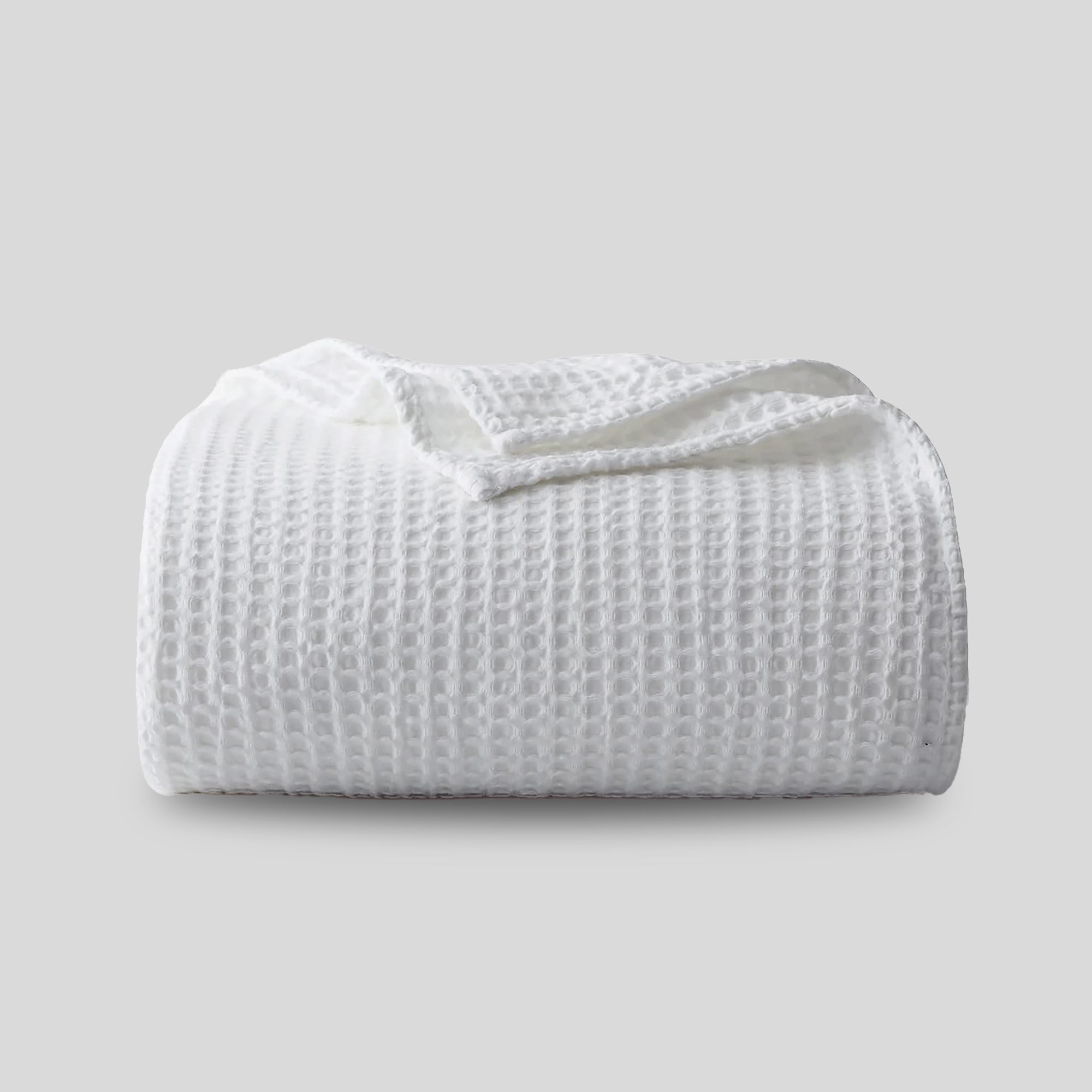 White Plush Waffle Blanket