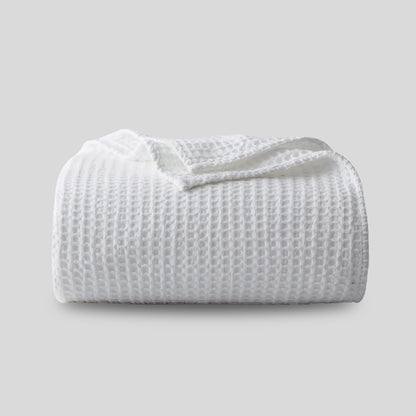 White Plush Waffle Blanket