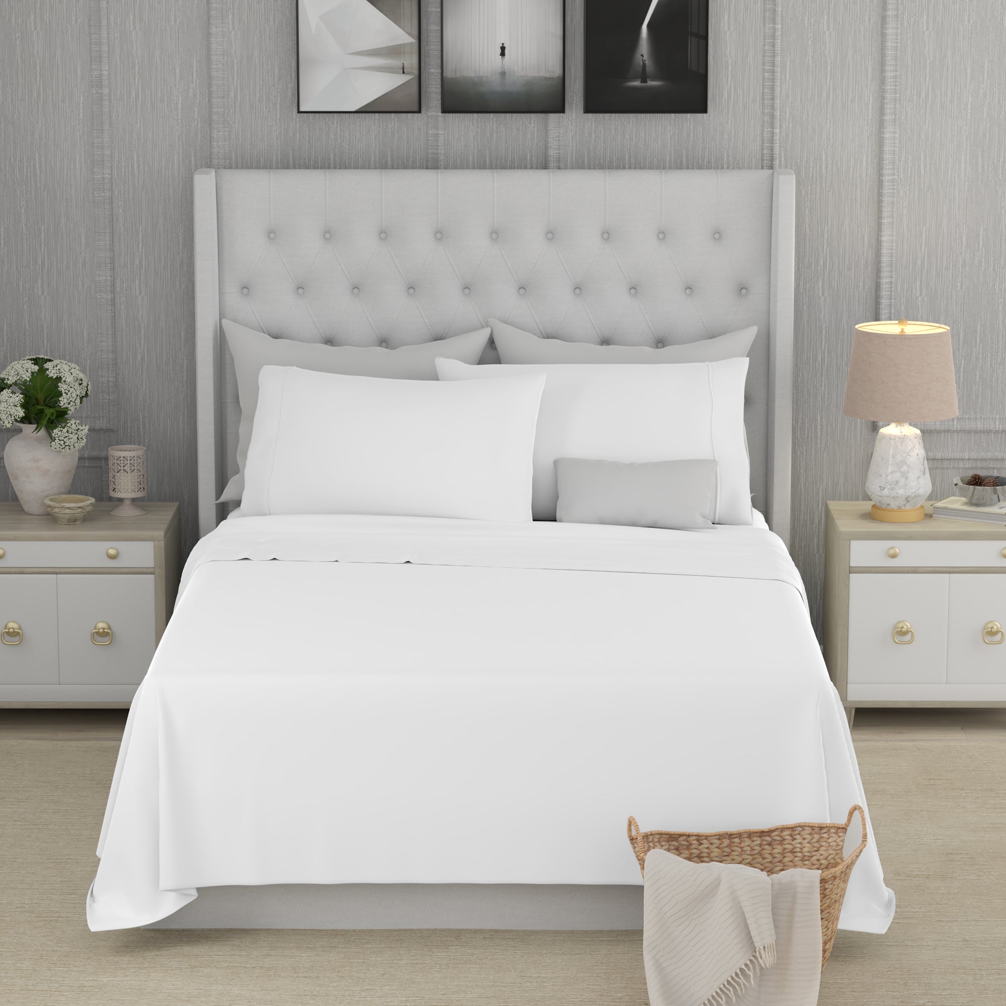 White Relaxed Jersey Sheet Set